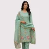 Kharatis Organza Suit Pearl and Dabka Work