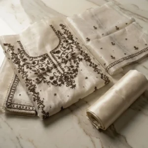 Kharatis Antique Dabka Embroidered Glass Tissue Unstitched Suit – Luxury Ethnic Collection
