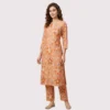Kharatis peach jaipuri block print cotton suit fabric 5 meter
