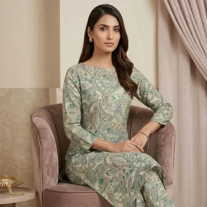 Kharatis pastel paisley cotton printed suit fabric 5 meter
