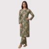 Kharatis green watercolor floral cotton printed suit fabric 5 meter