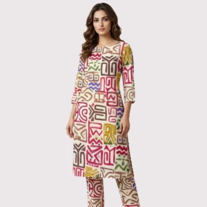 Kharatis multicolor abstract cotton printed suit fabric 5 meter