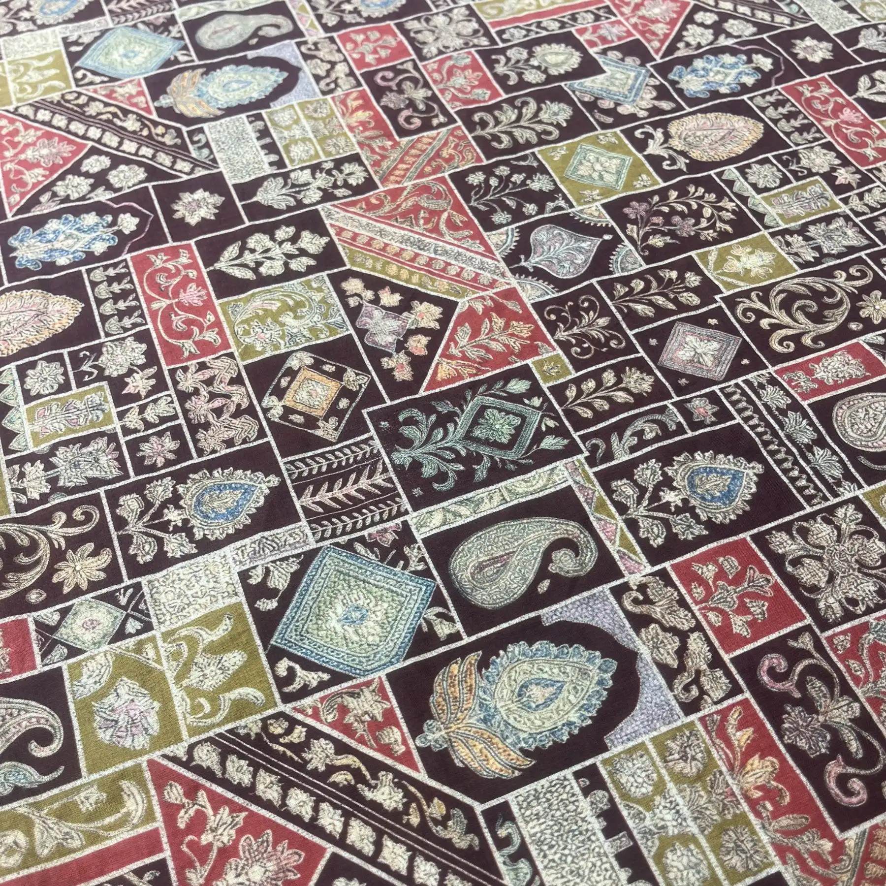 Kharatis geometric patchwork cotton printed suit fabric 5 meter