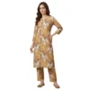 mustard floral italian fine cotton suit fabric