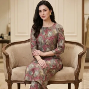 Kharatis maroon floral cotton printed suit fabric 5 meter