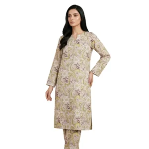beige floral paisley italian fine cotton suit fabric