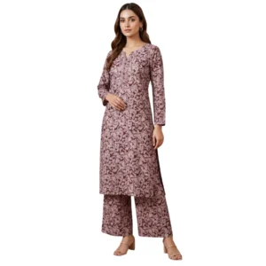 maroon floral cotton unstitched suit fabric