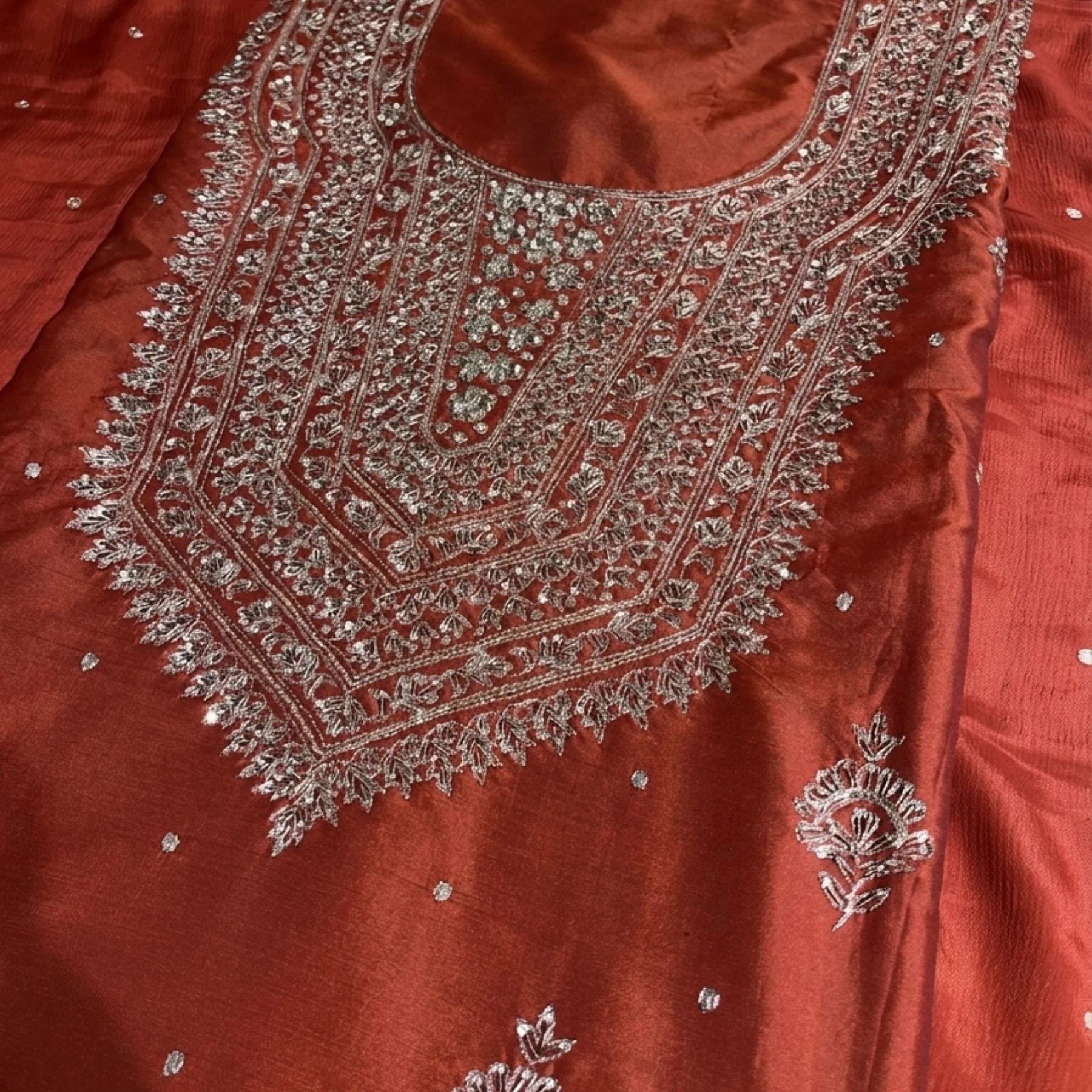 Khadi silk unstitched suit for women