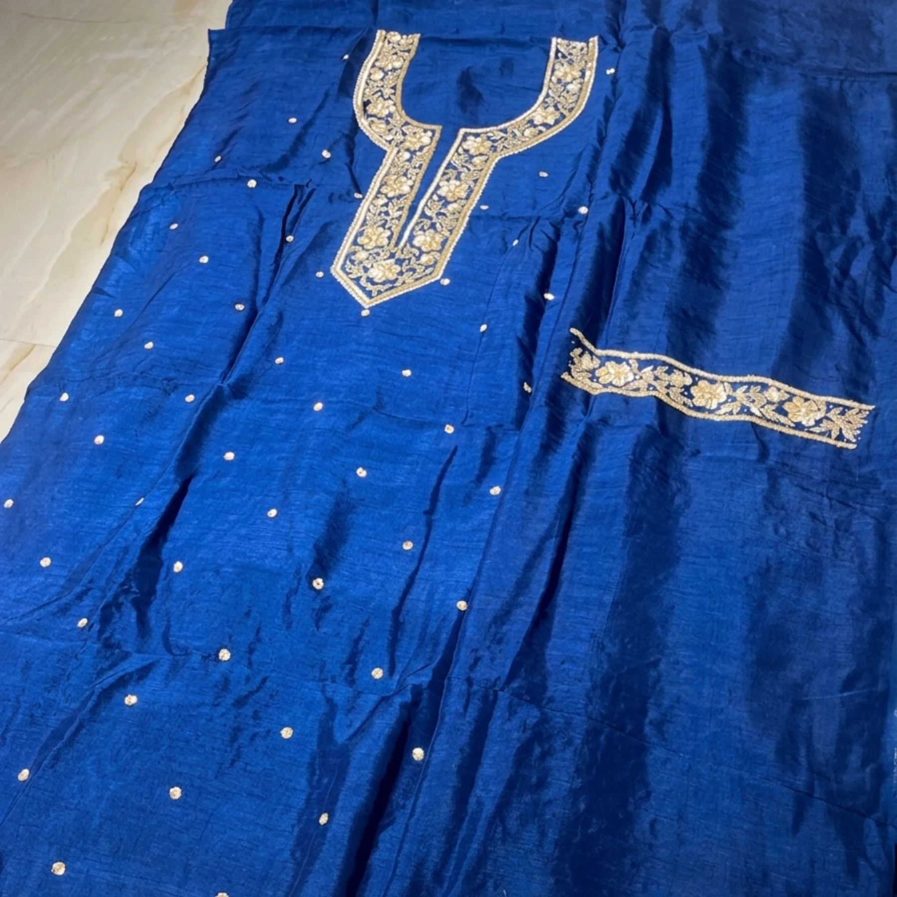 Khadi silk unstitched suit for women