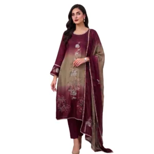 Pure tabby silk unstitched suit for women
