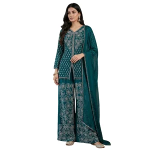 Women’s crepe pearl work co-ord set with dupatta