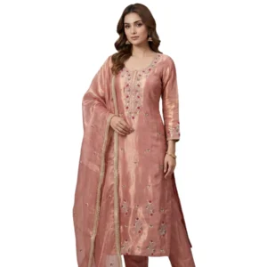 Organza shimmer unstitched suit for women