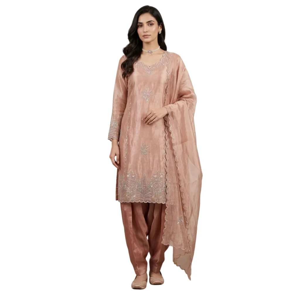 Crush fabric unstitched suit for women