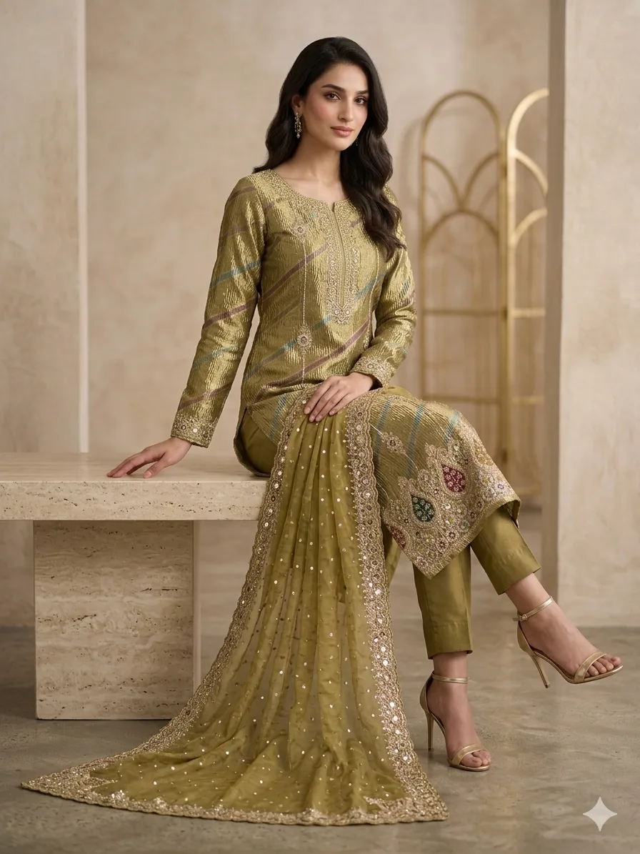 Pure crush unstitched suit for women