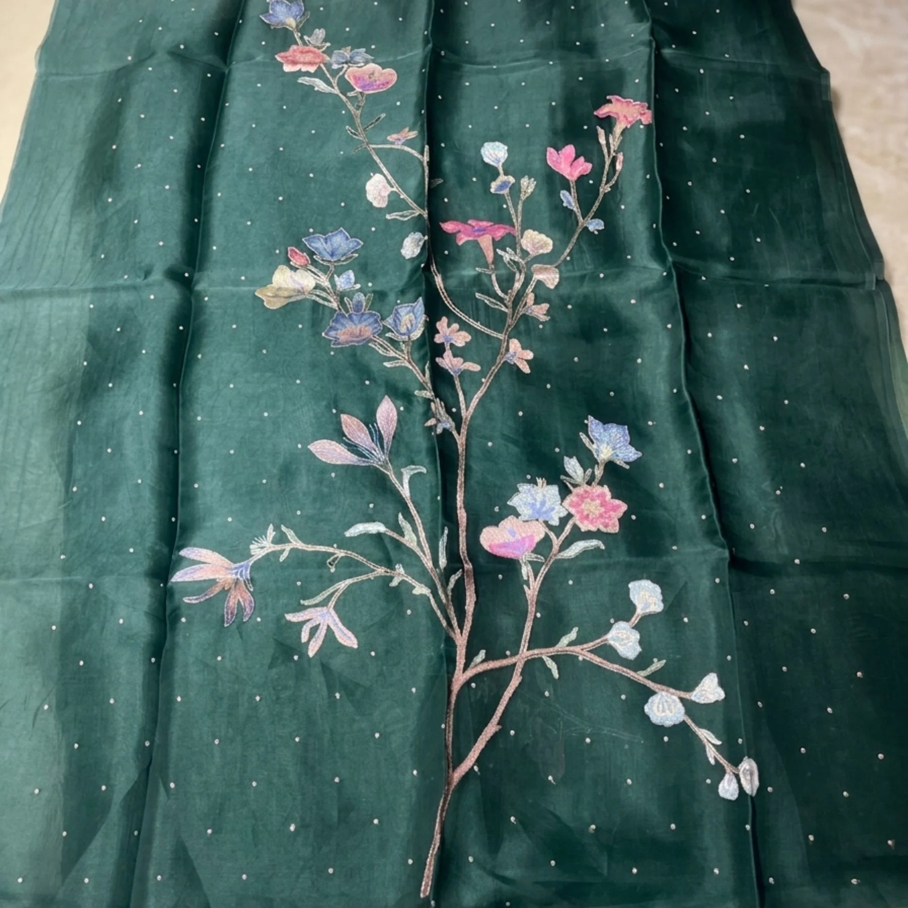 Organza unstitched suit for women