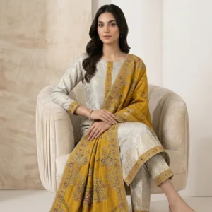 Royal blue crepe unstitched suit for women