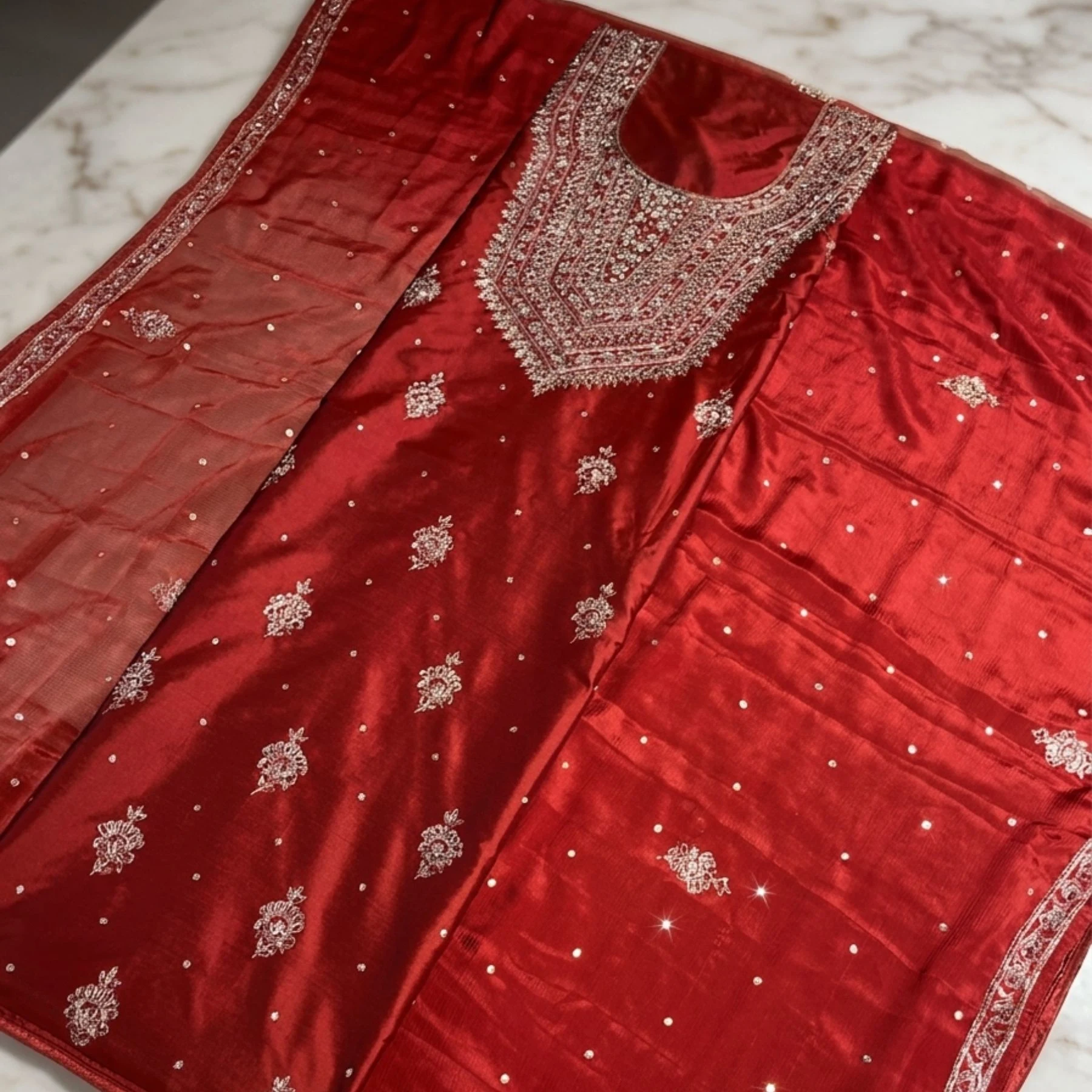 Khadi silk unstitched suit for women