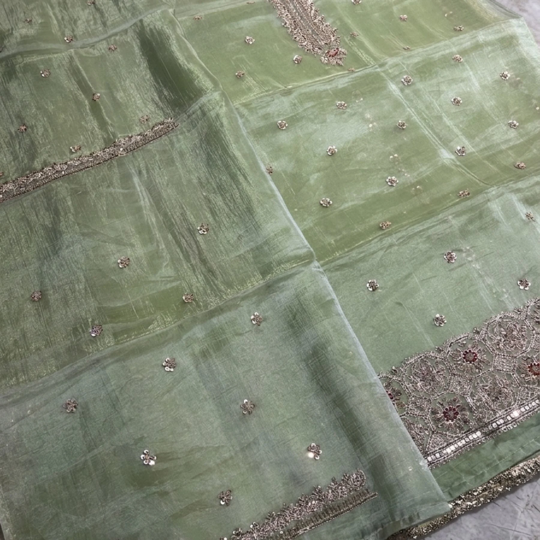 Organza unstitched suit for women