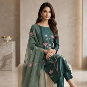 Organza unstitched suit for women
