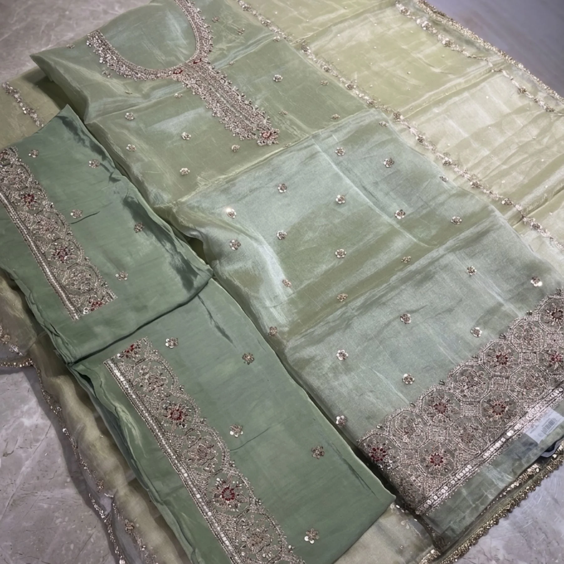 Organza unstitched suit for women