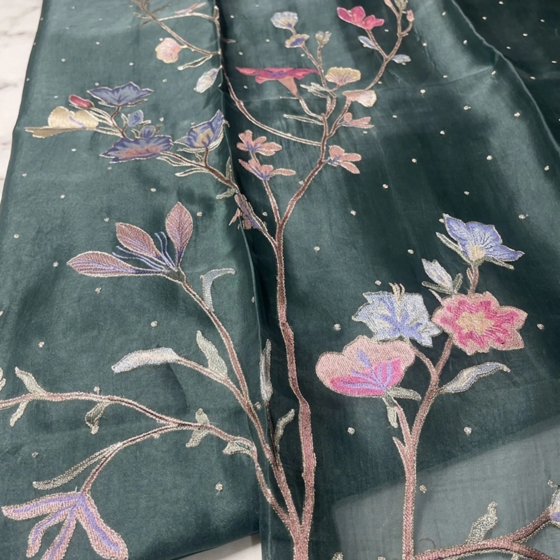 Organza unstitched suit for women