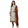 Silver shimmer silk unstitched suit for women
