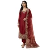 Pure organza unstitched suit for women
