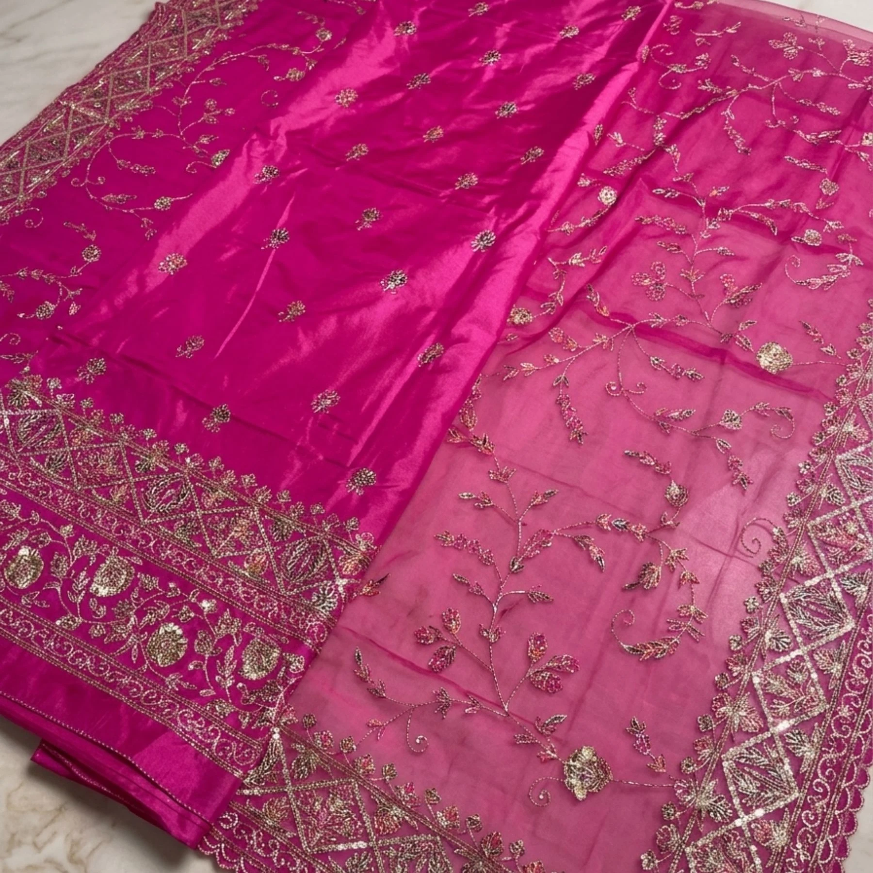 Pure silk unstitched suit for women