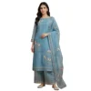 Pure organza unstitched suit for women