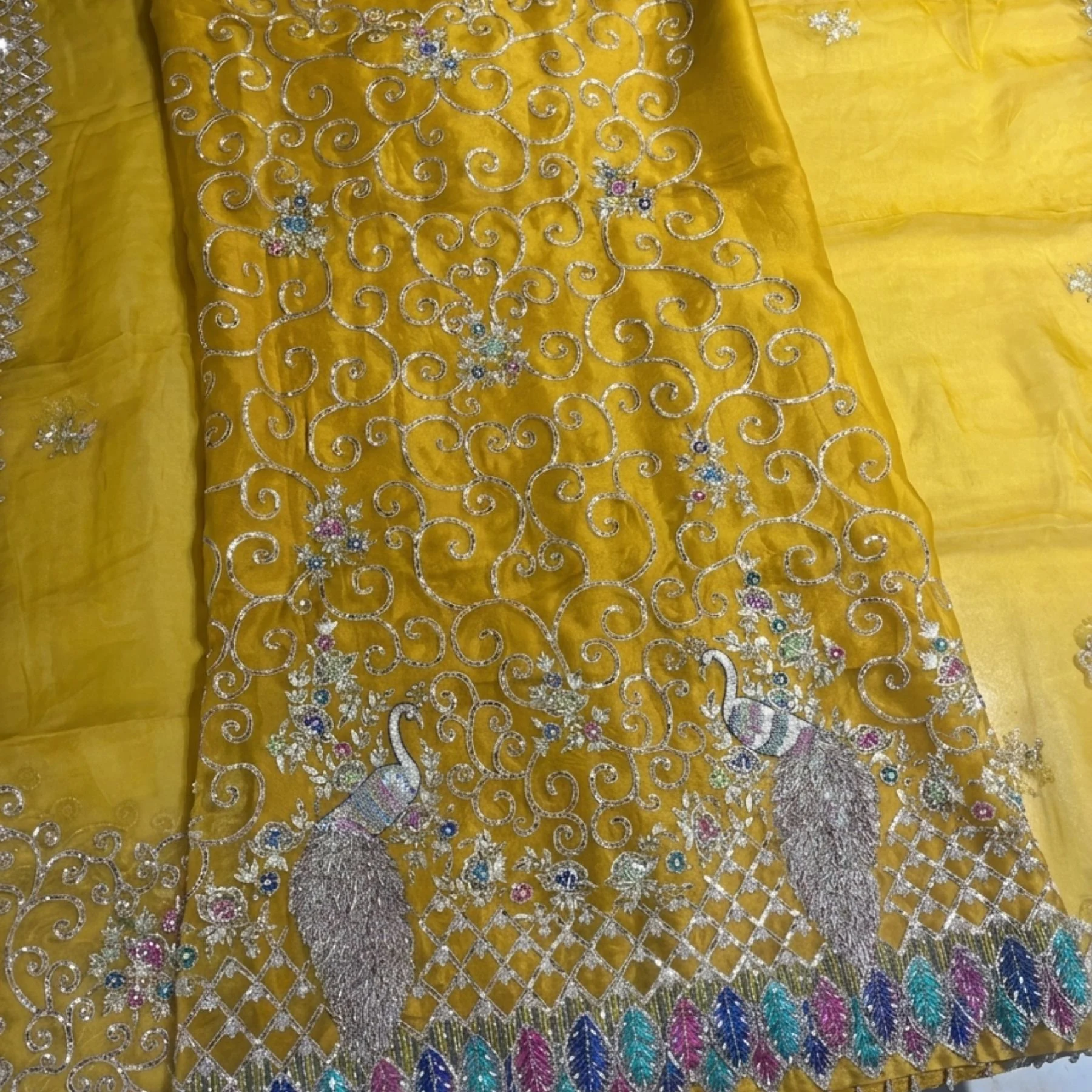 Silk georgette unstitched suit for women