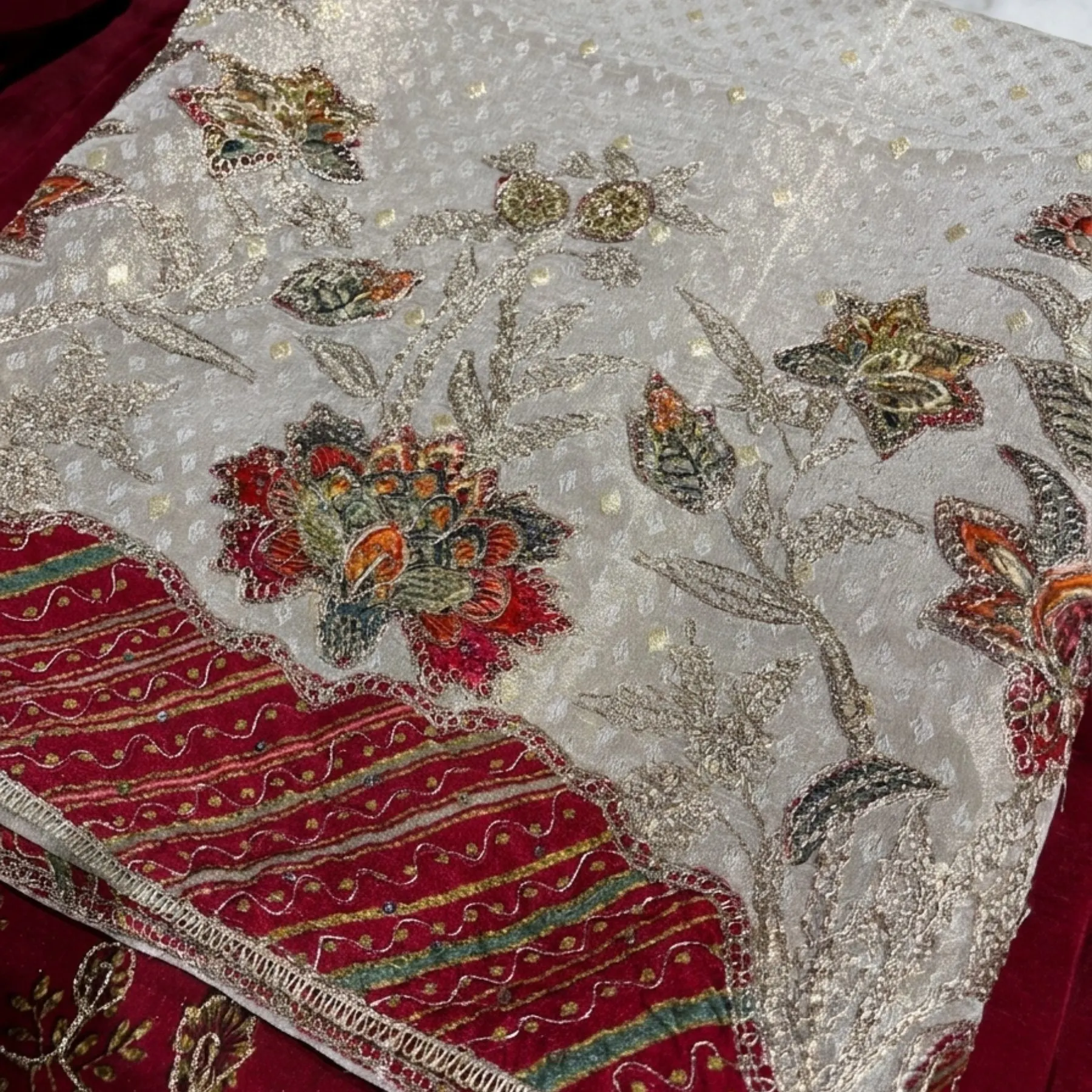 Basket fabric unstitched suit for women