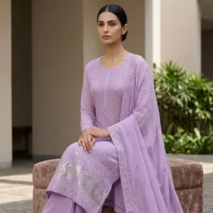 Lakhnavi georgette unstitched suit for women