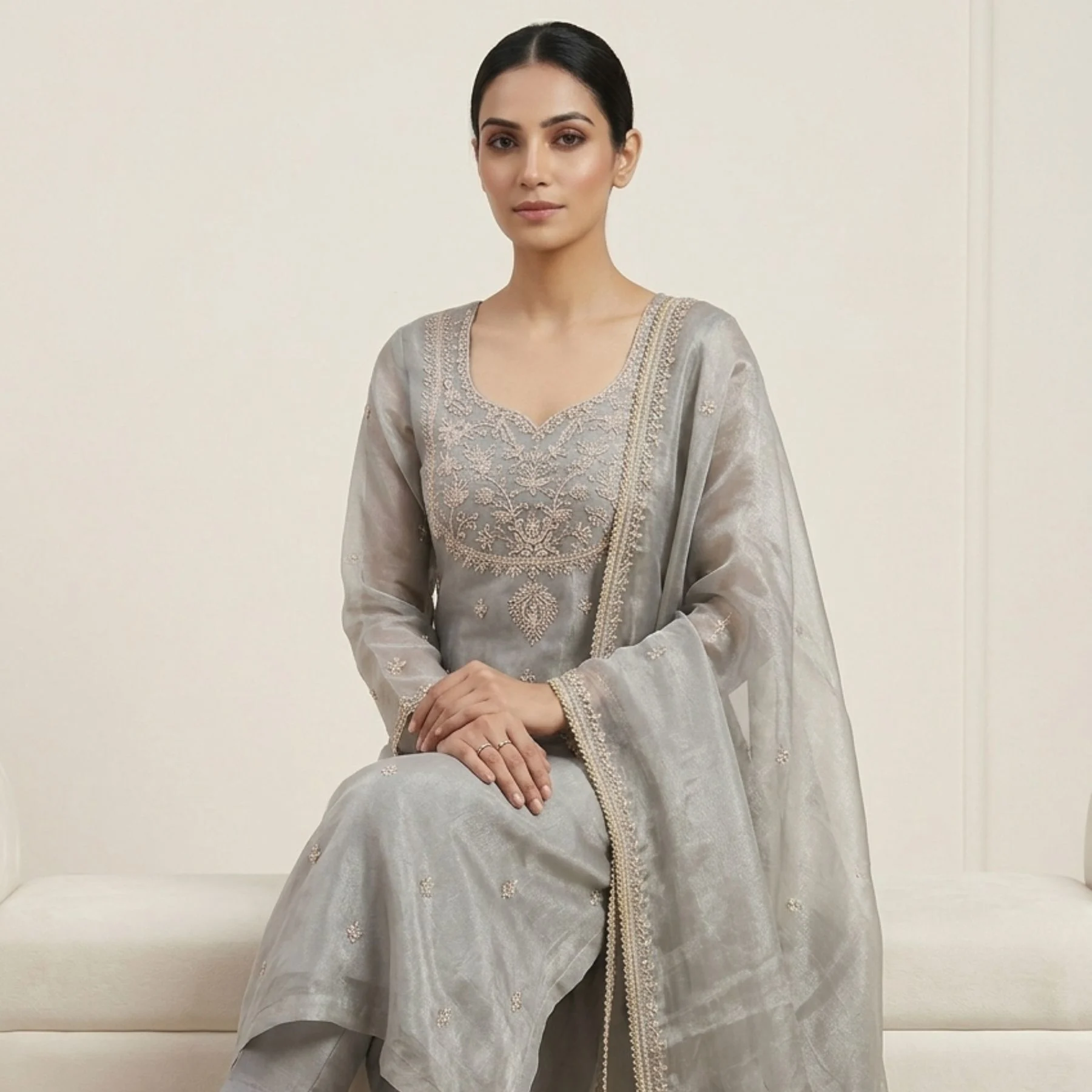 Pure tissue unstitched suit for women