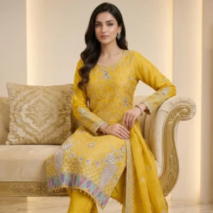 Silk georgette unstitched suit for women