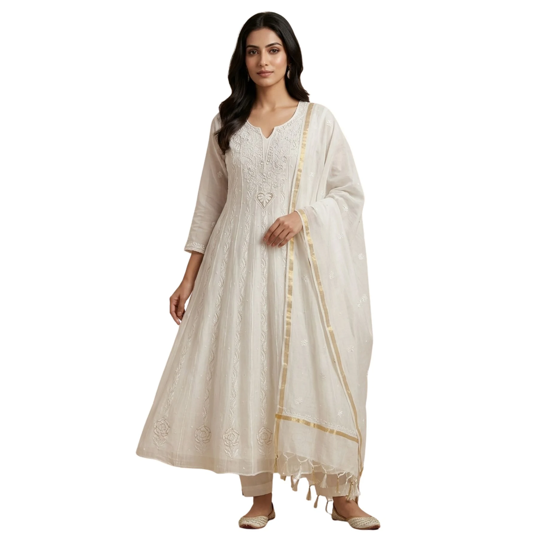 Mal fabric Anarkali unstitched suit for women