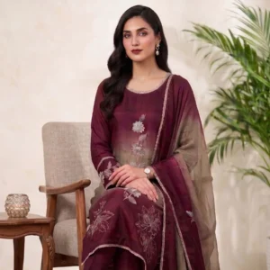 Pure tabby silk unstitched suit for women