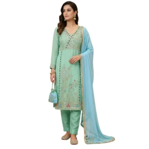 Masleen silk unstitched suit for women
