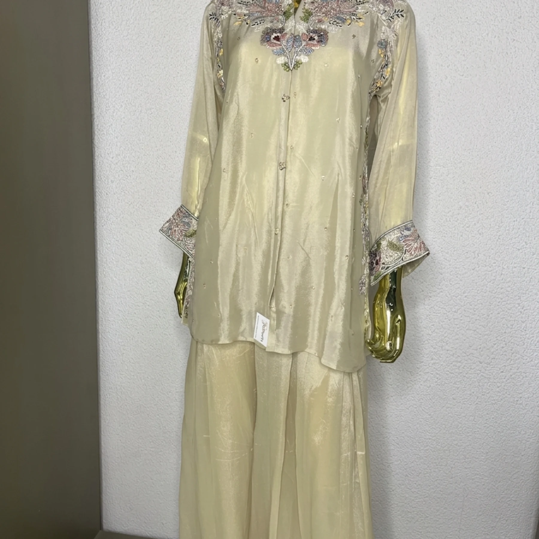 Woman wearing chinnon thread work cord set