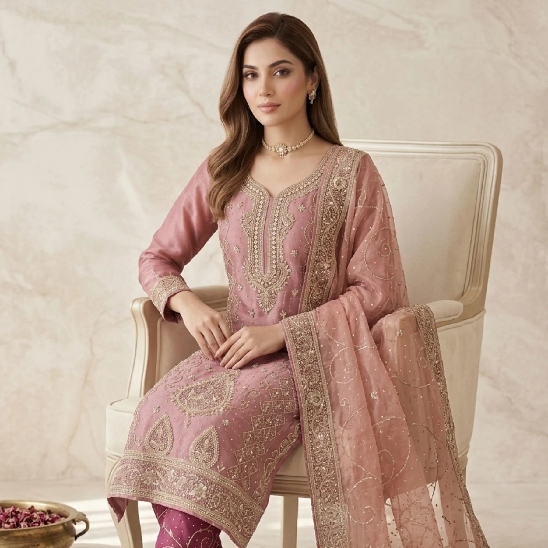 Pure tissue unstitched suit for women