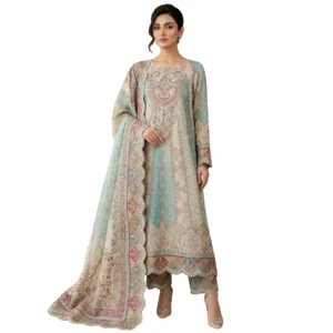 A-line Anarkali unstitched suit for women
