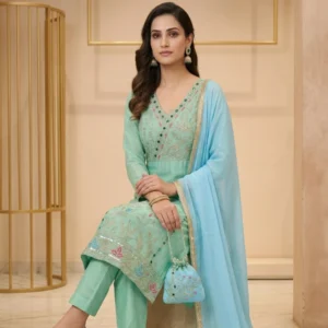 Masleen silk unstitched suit for women