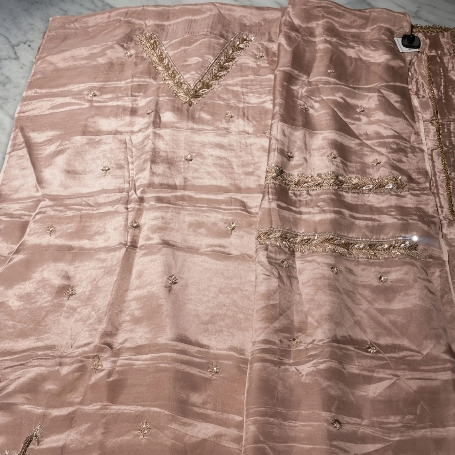 Dabka embroidered unstitched suit for women