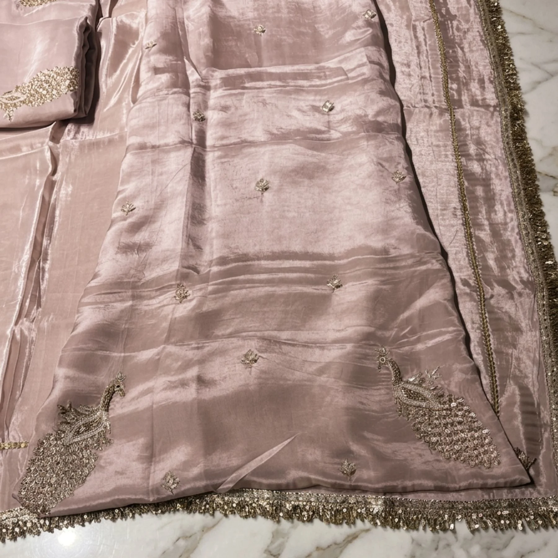 Dabka embroidered unstitched suit for women