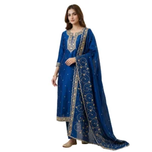 Khadi silk unstitched suit for women