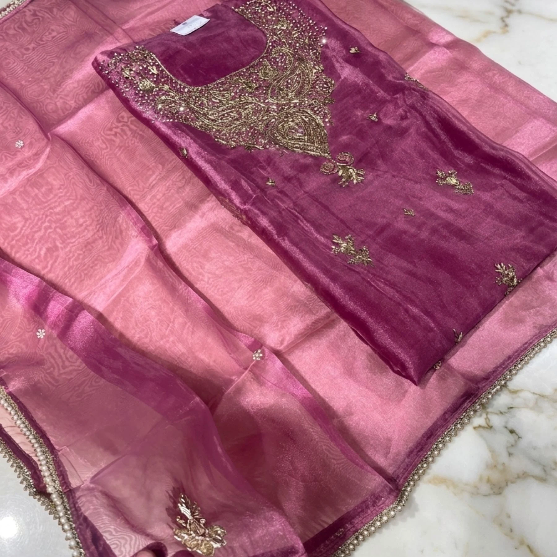 Glass tissue unstitched suit for women