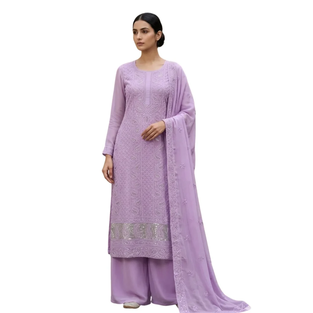 Lakhnavi georgette unstitched suit for women