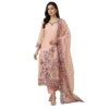 Organza embroidered unstitched suit for women