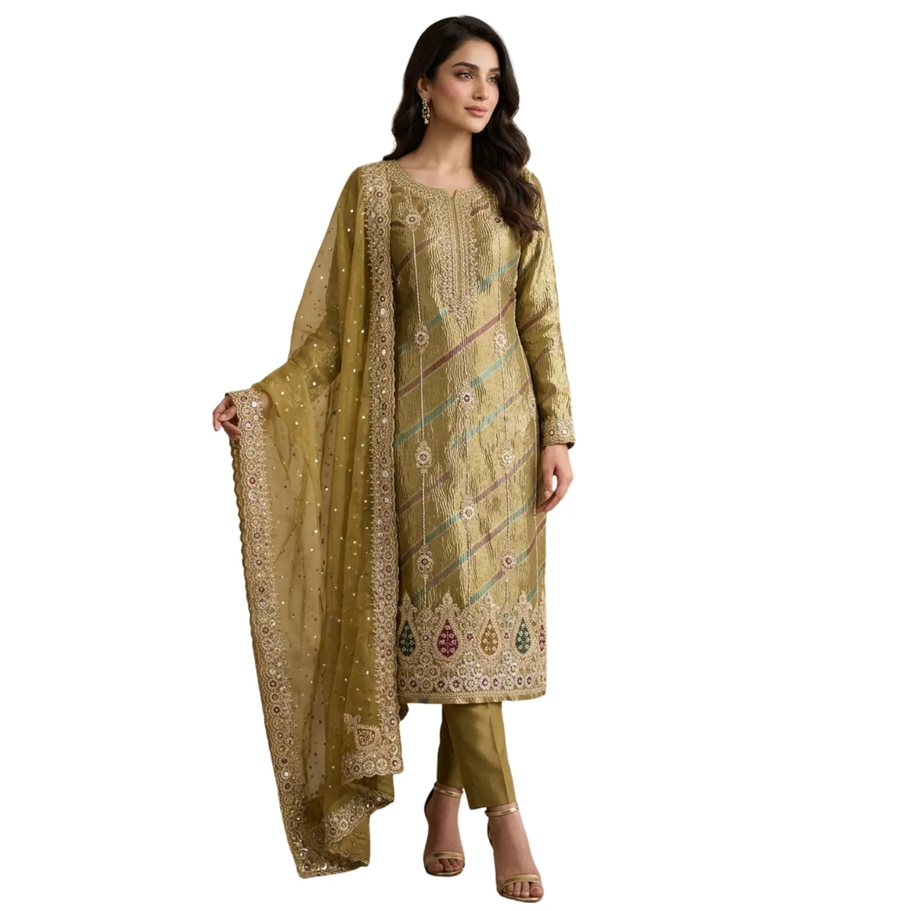 Pure crush unstitched suit for women