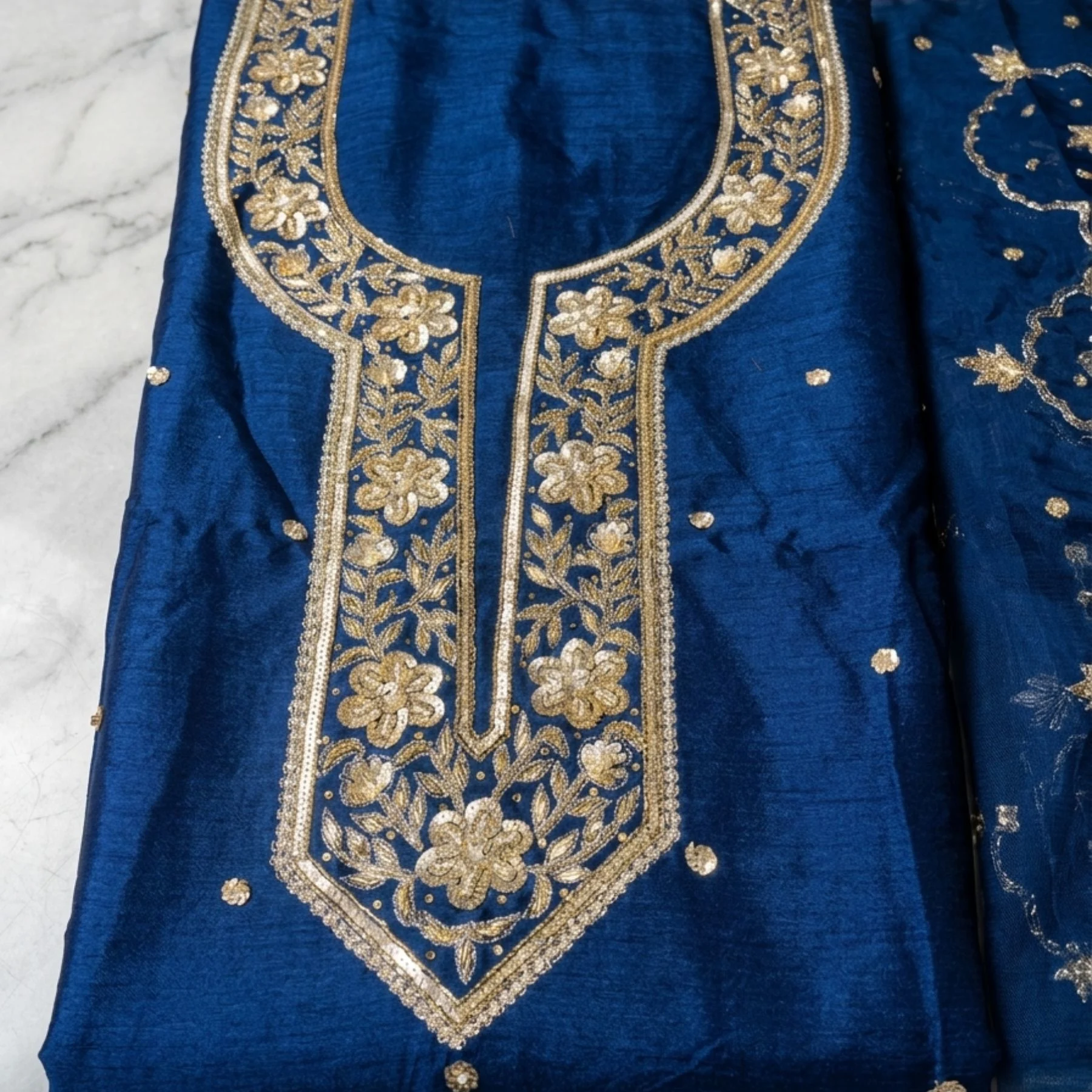 Khadi silk unstitched suit for women