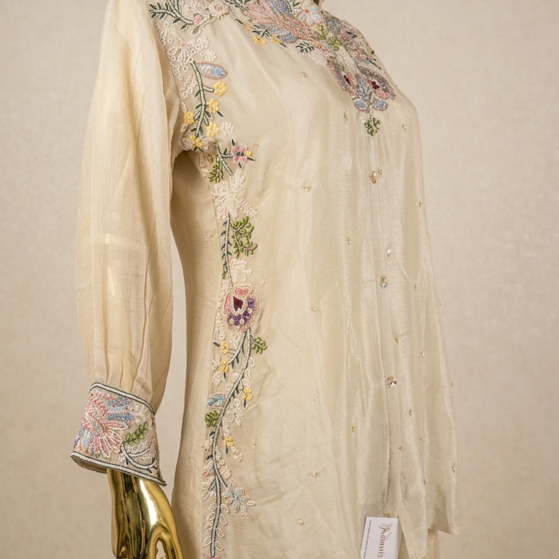 Woman wearing chinnon thread work cord set